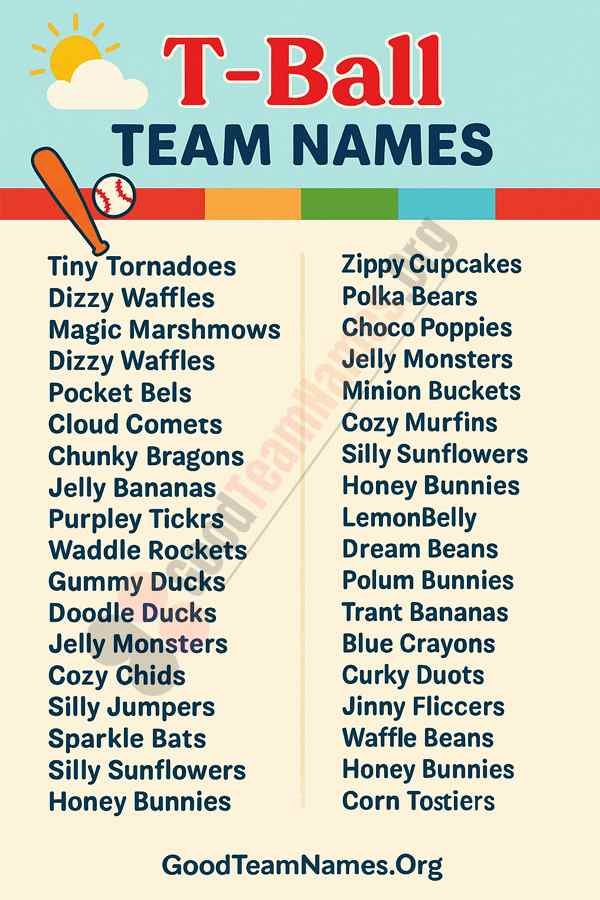 Cool and Cute T-Ball Names That Stand Out