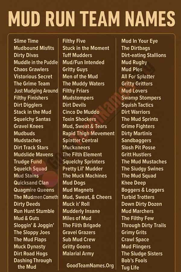 Strong Mud Run Team Names for Your Next Race